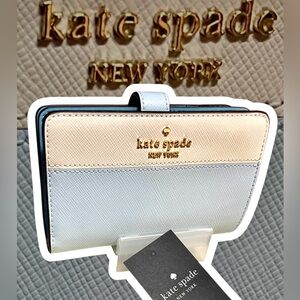 Kate Spade New w/tags saffiano leather Wallet 3sections Madison ColorBlock Blue